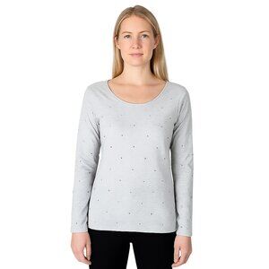 NWT White House Black Market Beaded Crew Neck Heathered Moonlight XS